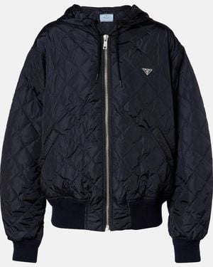 Prada Hooded Quilted Jacket - Blue