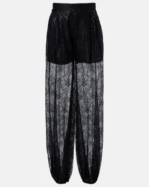 Nina Ricci Sequined Lace Balloon Trousers - Black