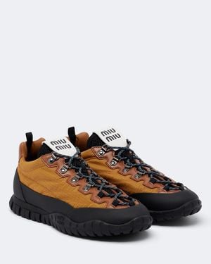 Miu Miu Leather-Trimmed Trainers - Yellow