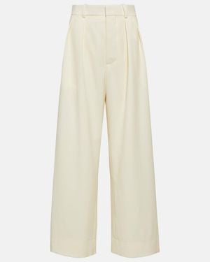 Wardrobe NYC Low-Rise Wide-Leg Wool Trousers - White