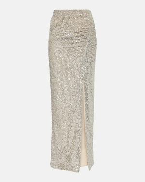 Self-Portrait Sequined High-Rise Maxi Skirt - Natural