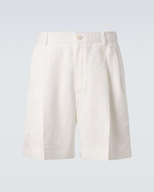 Brioni Linen And Cotton Shorts - White