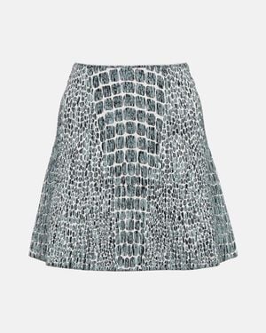 Alaïa Printed Jacquard Miniskirt - Grey