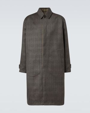 The Row Palo Reversible Wool And Silk Car Coat - Grey