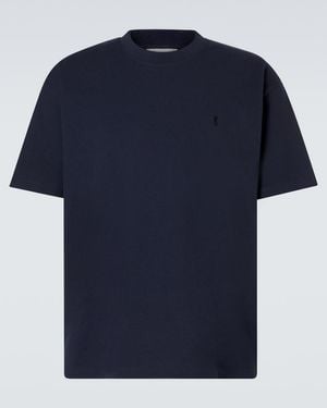 Saint Laurent T-Shirt Aus Einem Baumwollgemisch - Blau