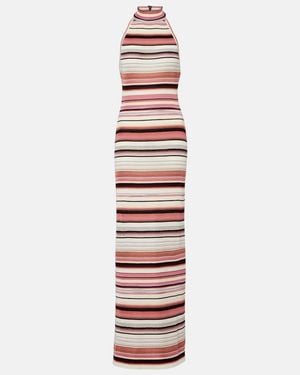Missoni Striped Halterneck Maxi Dress - White