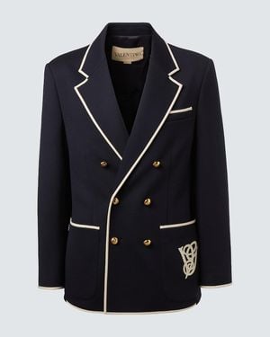 Valentino Wool Jersey Blazer - Blue