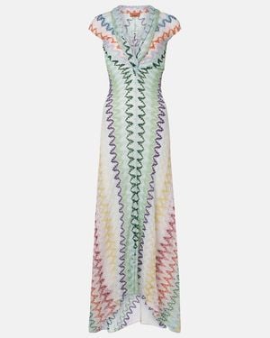 Missoni Zigzag Lame Maxi Dress - Blue