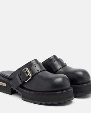 Balenciaga Venom Leather Mules - Black