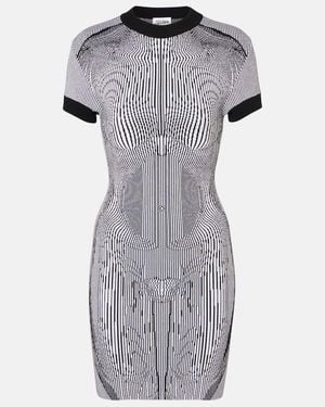 Jean Paul Gaultier Minikleid Morphing Pinstripe Aus Jersey - Grau