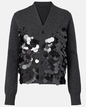Sacai Sequined Wool Cardigan - Gray