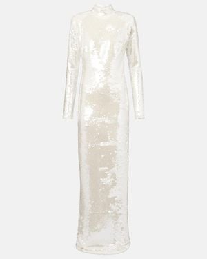The New Arrivals Ilkyaz Ozel Catroux Sequined Gown - White