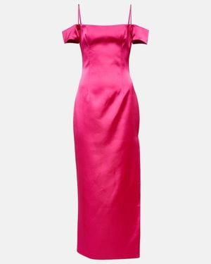 Rasario Off-Shoulder Satin Gown - Pink