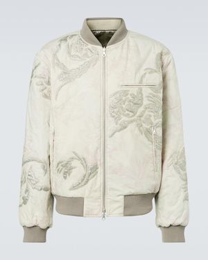 Dries Van Noten Embroidered Cotton Bomber Jacket - Natural
