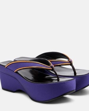 Dries Van Noten Satin Thong Sandals - Blue
