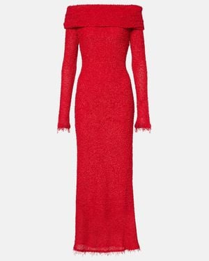 Isabel Marant Ormany Jersey Boucle Maxi Dress - Red