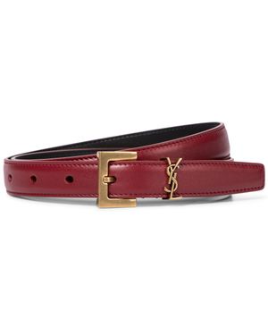 Saint Laurent Monogram Leather Belt - Red