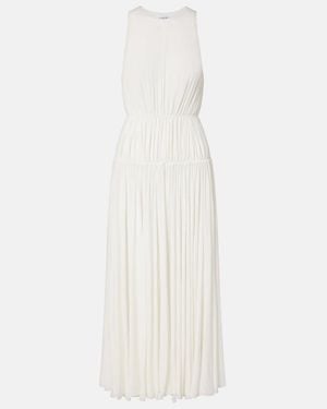 Alaïa Draped Sleeveless Woven Maxi Dress - White