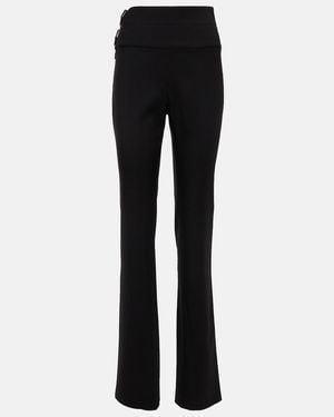 Alaïa Alaia Belted Straight Wool Pants - Black