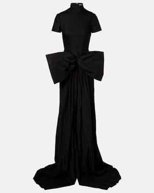 David Koma Bow-Detail Gown - Black