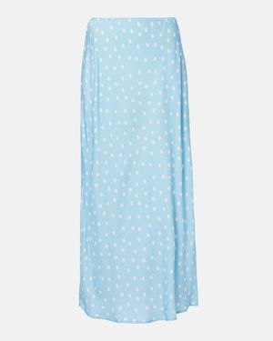 RIXO London Ardith Polka-Dot Midi Skirt - Blue