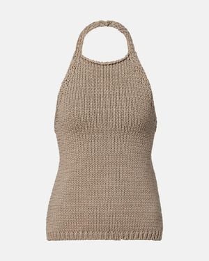 Rohe Knitted Halterneck Cotton Top - Natural