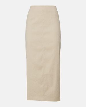 Veronica Beard Kimpton Linen-Blend Midi Skirt - Natural