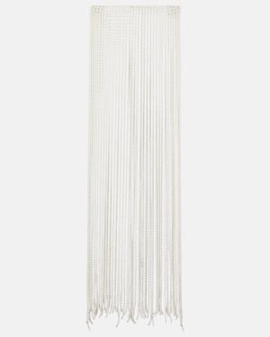 Alaïa Beaded Fringed Scarf - White
