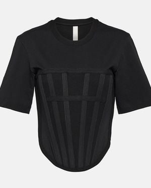 Dion Lee Corset Cotton Jersey T-Shirt - Black