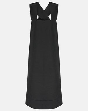 Co. Border Wool-Blend Faille Midi Dress - Black