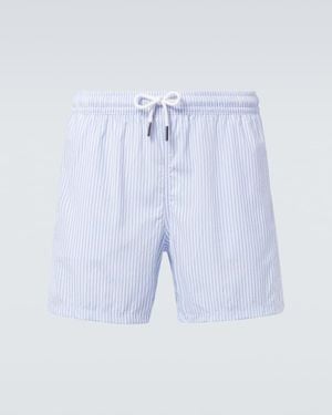 Thom Sweeney Striped Swim Trunks - Blue