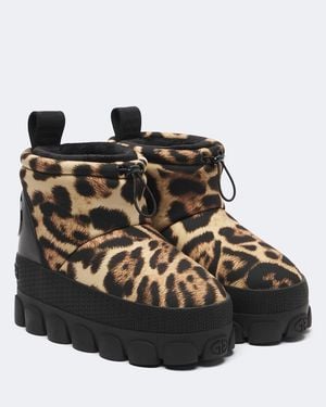Goldbergh Anika Leopard-Print Snow Boots - Black