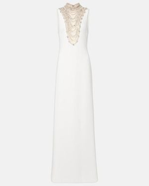 Costarellos Embellished Gown - White