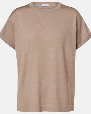 Brunello Cucinelli Cashmere And Silk-Blend T-Shirt - Natural