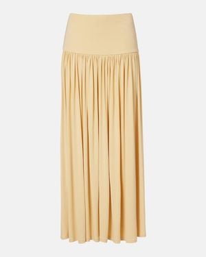 AYA MUSE Gathered Jersey Maxi Skirt - Metallic