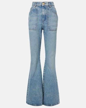Balmain High-Waisted Flared Jeans - Blue