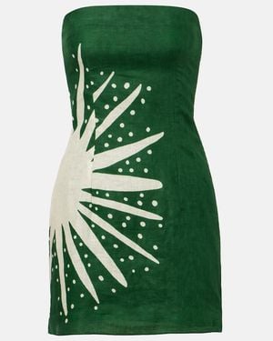 Cala De La Cruz Carla Printed Linen Minidress - Green