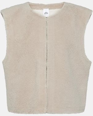 Jet Set Sleeveless Shearling Vest - Natural