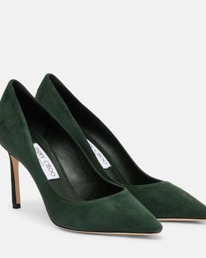 Jimmy Choo Romy 85 Suede Court Shoes - Green