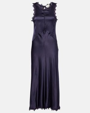 Isabel Marant Jadelia Silk-Blend Satin Midi Dress - Blue
