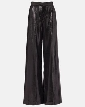 Elie Saab Weite Hose Aus Satin Mit Pailletten - Schwarz
