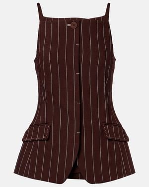 Jonathan Simkhai Edie Striped Top - Brown