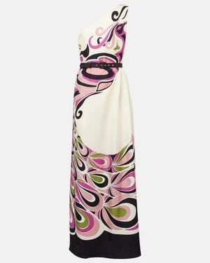La DoubleJ Roy Printed Silk Twill Maxi Dress - White