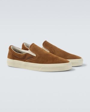 Tom Ford Jude Suede Slip-On Trainers - Brown