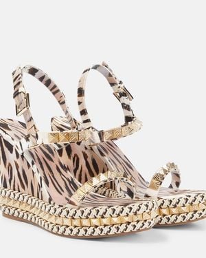 Christian Louboutin Espadrille-Wedges Pyra Clou - Mettallic