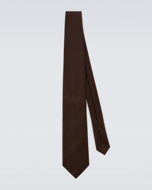 ZEGNA Silk Jacquard Tie - Brown