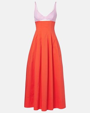 Jonathan Simkhai Maddy Cotton-Blend Poplin Midi Dress - Red