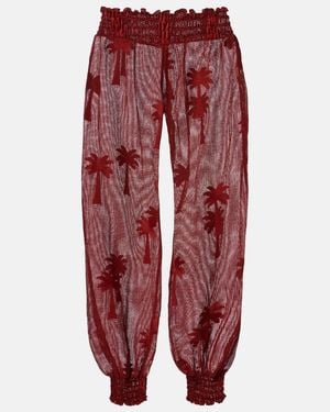 Johanna Ortiz Embroidered Cotton-Blend Mesh Balloon Trousers