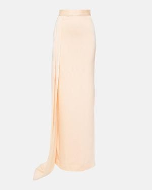 Alex Perry Draped Satin Maxi Skirt - Natural