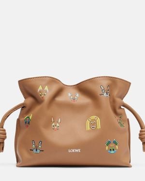 Loewe X Louis Wain Clutch Flamenco Cats Mini - Braun